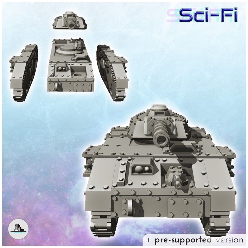 Hartolia Miniatures Futuristic Imperial Heavy Battle Tank With Side