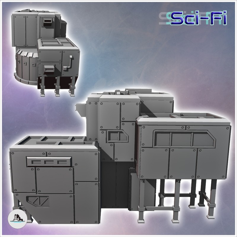 Hartolia Miniatures Futuristic Fortified Base With Steel Walls And