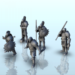 Set of 5 medieval soldiers...