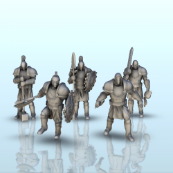 Set de 5 soldats médiévaux (+ version pré-supportée) (15)