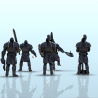 Set of 5 medieval soldiers (+ pre-supported version) (15)