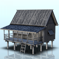 Grande maison en bois sur pilotis (3)