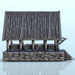 Salle de réception en bois avec base en pierre (5)