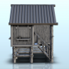 Wooden cabin on stilts with side stairs (8)