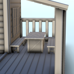Maison en bois avec table extérieure (9)
