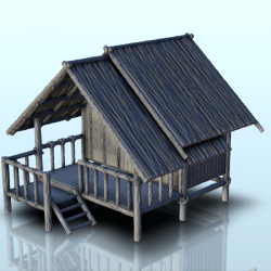 Cabane en bois sur pilotis avec grande terrasse (10)