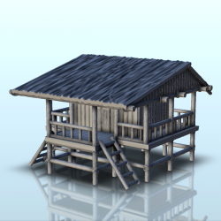 Cabin on stilts with double...