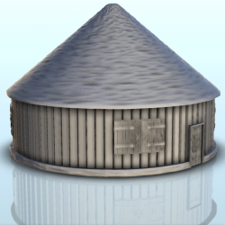 Cabane circulaire avec toit de chaume (12)