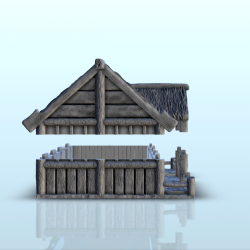 Medieval house with terrace and thatched roof (1)