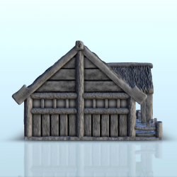 Medieval house with terrace and thatched roof (1)