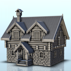 Maison slave en pierre et bois avec cheminée (1)