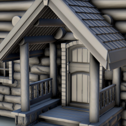Maison slave en pierre et bois avec cheminée (1)