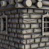Slavic house in stone and wood with chimney (1)