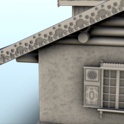 Maison traditionnelle slave avec auvent et bords de toit gravés (2)