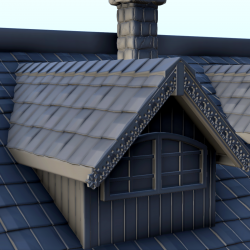 Maison traditionnelle slave avec auvent et bords de toit gravés (2)