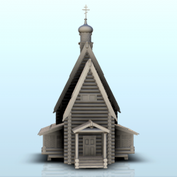 Slavic orthodox wooden church with bell tower (4)