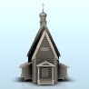 Église orthodoxe slave en bois avec clocher (4)