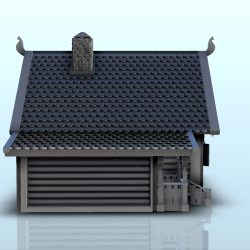 Slavic log house with fancy roof and canopy (8)