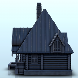 Maison slave en bois avec rampe d'accès et auvent (12)