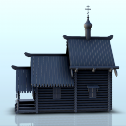 Église slave en bois avec auvent et tour (14)