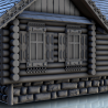 Maison slave en rondins avec double portes d'accès et auvents (19)