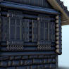 Maison slave en rondins avec double portes d'accès et auvents (19)