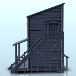 Maison Far West avec escalier latéral en bois (2)