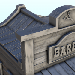 Western barber shop with canopy and bench (10)