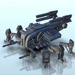 Sci-Fi tank on six foots with quadri-lasers and machine guns (15)