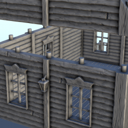 Maison sur rocher avec terrasse en bois (3)