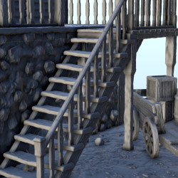 Bureau du shérif en bois et pierre avec escalier (23)
