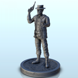 Cowboy with jacket, hat and two guns (3)