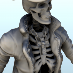 Skeleton cowboy with skull and two revolvers (10)