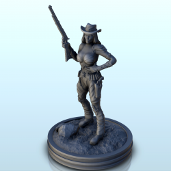 Cowgirl with rifle and gun...