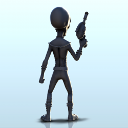 Alien soldier with laser gun (1) (+ pre-supported version & rounded base)