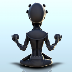 Alien meditating with two balls (3) (+ pre-supported version & rounded base)