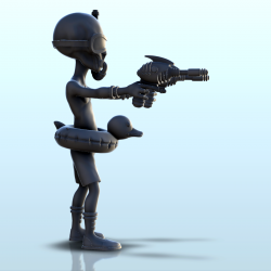 Armed alien with duck buoy and snorkel (4) (+ pre-supported version & rounded base)