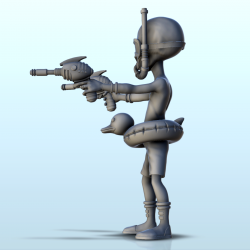 Armed alien with duck buoy and snorkel (4) (+ pre-supported version & rounded base)