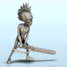 Alien punk with armor and chainsaw sword (9) (+ pre-supported version & rounded base)