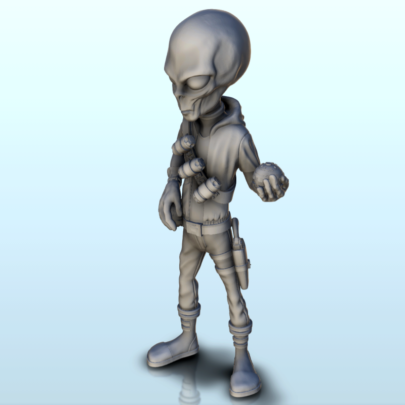 Alien grenadier with grenades in shoulder strap (10) (+ pre-supported version & rounded base)
