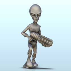 Alien avec fusil d'assaut laser (12) (+ version pré-supportée & socle rond)