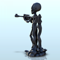 Soldat alien avec fusil d'assaut et jet-pack (13) (+ version pré-supportée & socle rond)