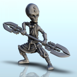 Maître alien avec double épée et insignes de visage (14) (+ version pré-supportée & socle rond)