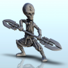 Alien master with double sword and face badges (14) (+ pre-supported version & rounded base)