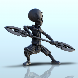 Alien master with double sword and face badges (14) (+ pre-supported version & rounded base)