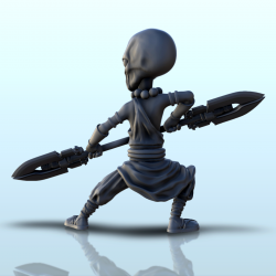 Maître alien avec double épée et insignes de visage (14) (+ version pré-supportée & socle rond)