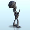 Alien Jimi Hendrix with costume and guitar (16) (+ pre-supported version & rounded base)