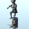 Alien flute player on stone (18) (+ pre-supported version & rounded base)