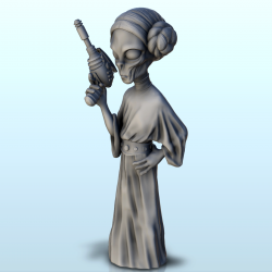Alien Princess Leia with laser gun (19) (+ pre-supported version & rounded base)