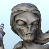 Alien with beard and strident on shark (22) (+ pre-supported version & rounded base)